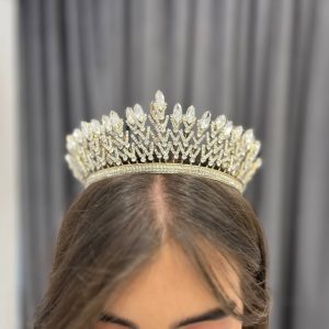 تاج عروس طلایی طرح خوشه