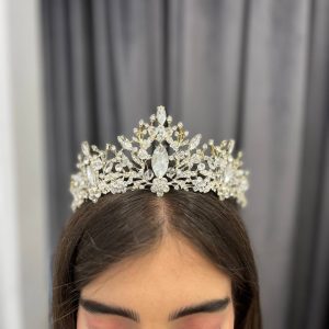 تاج عروس نقره‌ طلایی عربی