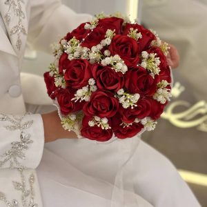 دسته گل رزقرمز و عروس - تصویر 2
